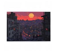 Puzzle Atardecer Puzzle 300 Piezas gótico Imposible, DIY Obra de Arte de Juego de Rompecabezas para Adultos, Rompecabezas de Impresión de Alta Definición Multicolor, Decoracion Hogar 38x26cm D-422