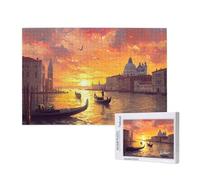 Puzzle Atardecer Puzzle 300 Piezas,Venecia Rompecabezas Desafiante,Juego Puzzles Adultos,Impresión de Alta Definición Colorido Puzzles Madera con Caja de Regalo,Home Decoration,Regalo Mujer,p214t