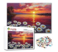 Puzzle Atardecer Puzzle 3000 Piezas Flor, Rompecabezas Imposible Desafiante, Adultos Madera Jigsaw, Juegos de Rompecabezas para Toda la Familia con Reducción de Presión, Regalos para Mujeres R-5