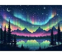 Puzzle Aurora Lago Diseño de Patrones | con Exquisita Caja de Embalaje | Puzzle 5000 Piezas | Piezas Encajan Perfectamente | Letras la Parte Posterior | Rompecabezas Adultos Toda La Familia s7h-528