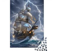 Puzzle Barco 1000 Piezas para Adultos Juego EduGatoivo De Madera Rompecabezas Cabeza de Dragón Barco Decorativo Regalo Ideal 1000pcs (75x50cm)