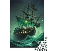 Puzzle Barco 1000 Piezas para Adultos Juego Relajante De Madera Puzzles Barco Abandonado Fantasmal Decorativo Regalo Original 1000pcs (75x50cm)