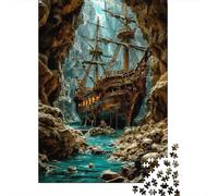 Puzzle Barco en la Entrada de la Cueva De 1000 Piezas Interesante Rompecabezas para Adultos De 1000 Piezas Decoracion Hobby 38x26cm/1000pcs