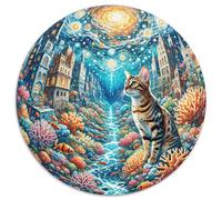 Puzzle Bengal Gato 1000 Piezas para Adultos Y Niños Juego Familiar De Cochetón Rompecabezas Bengala Castillo Océano Decorativo Regalo Original 1000pcs (67.5x67.5cm)