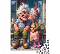 Puzzle Beso de Pareja anciana De 1000 Piezas Interesante Rompecabezas para Adultos De 1000 Piezas Pintura Entretenimento 70x50cm/1000pcs