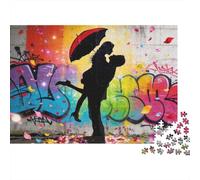 Puzzle Beso Silueta De 1000 Piezas Interesante Rompecabezas Adultos De 1000 Piezas Pintura Entretenimiento Creativo 52x38cm/1000pcs