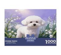 Puzzle Bichon Frisé 1000 Piezas - para Adultos Puzzle De Lily of The Valle Patch, Desafío Mental Y Juego Complejo, Arte Decorativo, Regalo Ideal 38x26cm/1000pcs