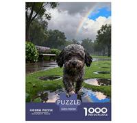 Puzzle Bichon Frisé 1000 Piezas - para Adultos Puzzles De Parque después de la Lluvia, Juego Divertido E Instructivo, Arte Decorativo, Regalo para Hombre 70x50cm/1000pcs