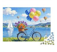 Puzzle Bicicleta Azul Retro De 1000 Piezas Interesante Rompecabezas para Adultos De 1000 Piezas Pintura Entretenimento 38x26cm/1000pcs