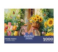 Puzzle Bicicleta in Front of The Door De 1000 Piezas Interesante Rompecabezas para Adultos De 1000 Piezas Decoracion Entretenimento 38x26cm/1000pcs