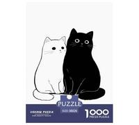 Puzzle Black and White Gato De 1000 Piezas Interesante Rompecabezas Hombres Y Mujeres De 1000 Piezas Juego Entretenimiento Creativo 38x26cm/1000pcs