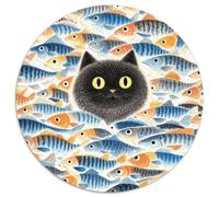 Puzzle Black Gato 1000 Piezas para Adultos Juego EduGatoivo de cartón Rompecabezas Gato Negro y Peces Decorativo Regalo para Hombre 1000pcs (67.5x67.5cm)