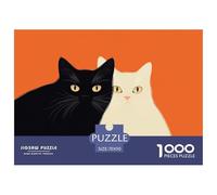 Puzzle Black Gato and White Gato De 1000 Piezas Personal Rompecabezas Adultos De 1000 Piezas Juego Hobby 70x50cm/1000pcs