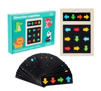 Puzzle Bloque Dirección - Madera Natural 190g Tarjetas Lógica Colores, Material Educativo Infantil Juguetón, Cognitivo Niño | Kit de Aprendizaje Intelectual para Niños