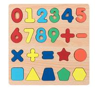 Puzzle Board- de madera| Forma de números, recursos de aprendizaje de madera con formas alfabéticas y números mejoran la coordinación -mano o la capacidad de resolución de problemas,