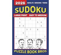 Puzzle Book Bros - Sudoku Book for Adults - Large Print - Easy to Medium: For Adults, Teens & Seniors - 200 Puzzles, 2 Large Puzzles per Page, 6 x 9 Travel Size