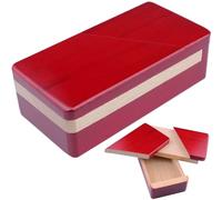 Puzzle Box Red Natrual Wooden Box Brain Teaser Joyería Secreta Contenedor de Regalos para Vacaciones Sorpresa de Navidad, Juguetes