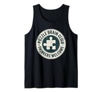 Puzzle Brain Club Pensadores Bienvenido Jigsaw Solver Camiseta sin Mangas