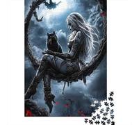 Puzzle Bruja gótica sentada De 1000 Piezas Interesante Rompecabezas Hombres Y Mujeres De 1000 Piezas Obra De Arte Entretenimiento Creativo 70x50cm/1000pcs