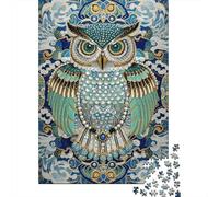 Puzzle Búho 1000 Piezas para Adultos Juego EduGatoivo De Madera Puzzles Búho Patrones de Gemas Decorativo Regalo para Hombre 1000pcs (75x50cm)