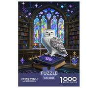 Puzzle Búho De 1000 Piezas para Adultos, Rompecabezas Biblioteca Scene Adultos, Rompecabezas Familiar Regalos Creativos 38x26cm/1000pcs