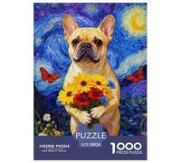Puzzle Bulldog Francés 1000 Piezas - para Adultos Y Niños Puzzle De Flower Nebulosa, Juego Divertido E Instructivo, Decorativo, Regalo Ideal 38x26cm/1000pcs
