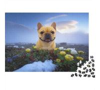 Puzzle Bulldog Francés 1000 Piezas - para Adultos Y Niños Puzzles, Desafío Mental, Diversión Y Aprendizaje Arte Decorativo, 38x26cm/1000pcs