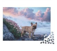 Puzzle Bulldog Francés 1000 Piezas - para Adultos Y Niños Puzzles, Divertido, Desafiante E Instructivo Arte Decorativo, 52x38cm/1000pcs