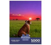 Puzzle Bulldog Inglés 1000 Piezas - para Adultos Puzzles De Pradera al Atardecer, Juego Familiar, Decorativo, Regalo para Hombre 70x50cm/1000pcs