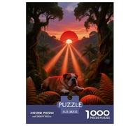 Puzzle Bulldog Inglés 1000 Piezas - para Adultos Rompecabezas De Jungla al Atardecer, Juego para Toda La Familia Decorativo, 52x38cm/1000pcs