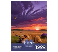 Puzzle Bulldog Inglés 1000 Piezas - para Adultos Rompecabezas De Pradera al Amanecer, Juego para Toda La Familia Arte Decorativo, Regalo Original 38x26cm/1000pcs