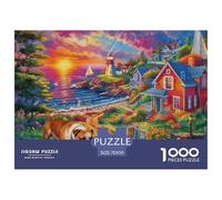 Puzzle Bulldog Inglés 1000 Piezas - para Adultos Y Niños Puzzles De Faro al Atardecer, Desafío Divertido Y Familiar, Decorativo, Regalo Ideal 70x50cm/1000pcs