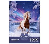 Puzzle Caballo 1000 Piezas - para Adultos Y Niños Puzzle De Lago Congelado Nevado, Desafío Mental Y Juego Complejo, Arte Decorativo, Regalo para Hombre 70x50cm/1000pcs