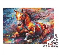 Puzzle Caballo artístico Colorido de Papel 1000 Piezas para Adultos Educativo Puzzle Caballo Papel Grueso ecológico Decoración Pared 38x26cm/1000pcs