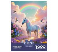 Puzzle Caballo Blanco 1000 Piezas - para Adultos Y Niños Rompecabezas De Tierra de Sueños, Desafiante Y Estimulante, Decorativo, Regalo Ideal 38x26cm/1000pcs