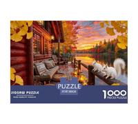 Puzzle Cabaña del Lago Otoño De 1000 Piezas Interesante Rompecabezas Hombres Y Mujeres De 1000 Piezas Obra De Arte Entretenimento 38x26cm/1000pcs