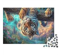 Puzzle Cachorro de Tigre Colgando al revés en la Rama Vida Silvestre 1000 Piezas para Adultos, Decoración del Hogar 70x50cm/1000pcs