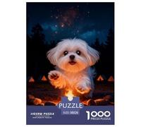 Puzzle Cachorro Lindo 1000 Piezas - para Adultos Y Niños Rompecabezas De Fogata del Bosque, Juego Desafiante, Arte Decorativo, Regalo Original 38x26cm/1000pcs