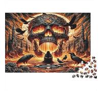 Puzzle Calavera & Cuervos 1000 Piezas Estilo Gótico Reciclado para Ancianos Juego Educativo Antiestrés Cumpleaños Familia 70x50cm