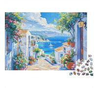 Puzzle Calles y callejones de la Ciudad de Binhai De 1000 Piezas Interesante Rompecabezas para Adultos De 1000 Piezas Juego Regalo 70x50cm/1000pcs