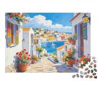 Puzzle Calles y callejones de la Ciudad de Binhai De 1000 Piezas Interesante Rompecabezas para Adultos De 1000 Piezas Obra De Arte Hobby 38x26cm/1000pcs