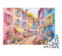 Puzzle Calles y callejones de la Ciudad de Estilo Europeo De 1000 Piezas Interesante Rompecabezas Adultos De 1000 Piezas Pintura Entretenimiento Creativo 52x38cm/1000pcs