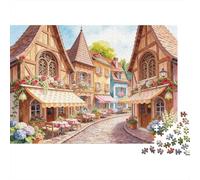 Puzzle Calles y callejones de la Ciudad de Estilo Europeo De 1000 Piezas Interesante Rompecabezas para Adultos De 1000 Piezas Pintura Entretenimento 38x26cm/1000pcs