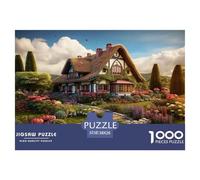 Puzzle Campo Pastoral De 1000 Piezas para Adultos, Puzzle Cabaña de jardín onírica Adultos, Rompecabezas Lógico 38x26cm/1000pcs