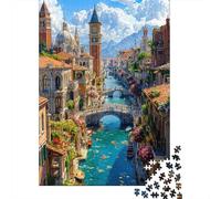 Puzzle Canal de Venecia Vista De 1000 Piezas Interesante Rompecabezas Hombres Y Mujeres De 1000 Piezas Pintura Entretenimento 70x50cm/1000pcs