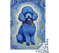 Puzzle Caniche 1000 Piezas para Adultos Juego EduGatoivo De Madera Rompecabezas Caniche Vórtice Azul Decorativo Regalo Ideal 1000pcs (75x50cm)