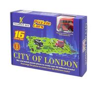 Puzzle Cars London Bus, juego motorizado de 16 piezas de señales de tráfico accesorios 3+
