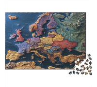 Puzzle Carte de l'Europe Pour Adultes,70x50cm/1000pcs,jeu Éducatif,décoration De La Maison,Style de cartographie Vintage