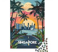 Puzzle Cartel de Viajes de Singapur De 1000 Piezas Interesante Rompecabezas Hombres Y Mujeres De 1000 Piezas Juego Entretenimiento Creativo 52x38cm/1000pcs
