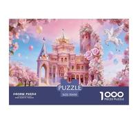 Puzzle Castillo Cuento de Hadas Rosa De 1000 Piezas Interesante Rompecabezas Hombres Y Mujeres De 1000 Piezas Pintura Regalo 70x50cm/1000pcs